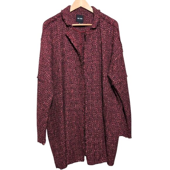 Nic+Zoe Transformative Tweed Jacket Fringe Womens 2X Open Front Cardigan Blazer - Picture 1 of 11